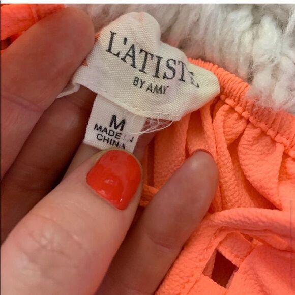 L’atiste Neon orange cutout tank | size M - Picture 6 of 8